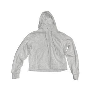 YOGALICIOUS Cropped Zip up Gray Hoodie Size Small Athletic Loungewear Comfy